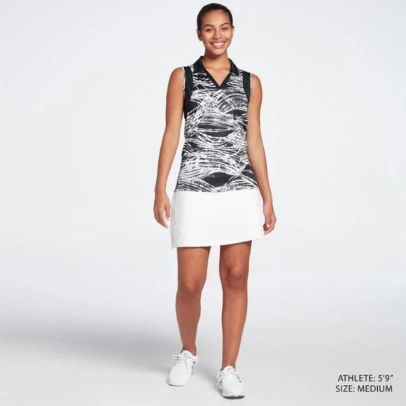 NWT Slazenger Women's Marble Pin Tuck Sleeveless Golf Polo - Picture 3 of 4